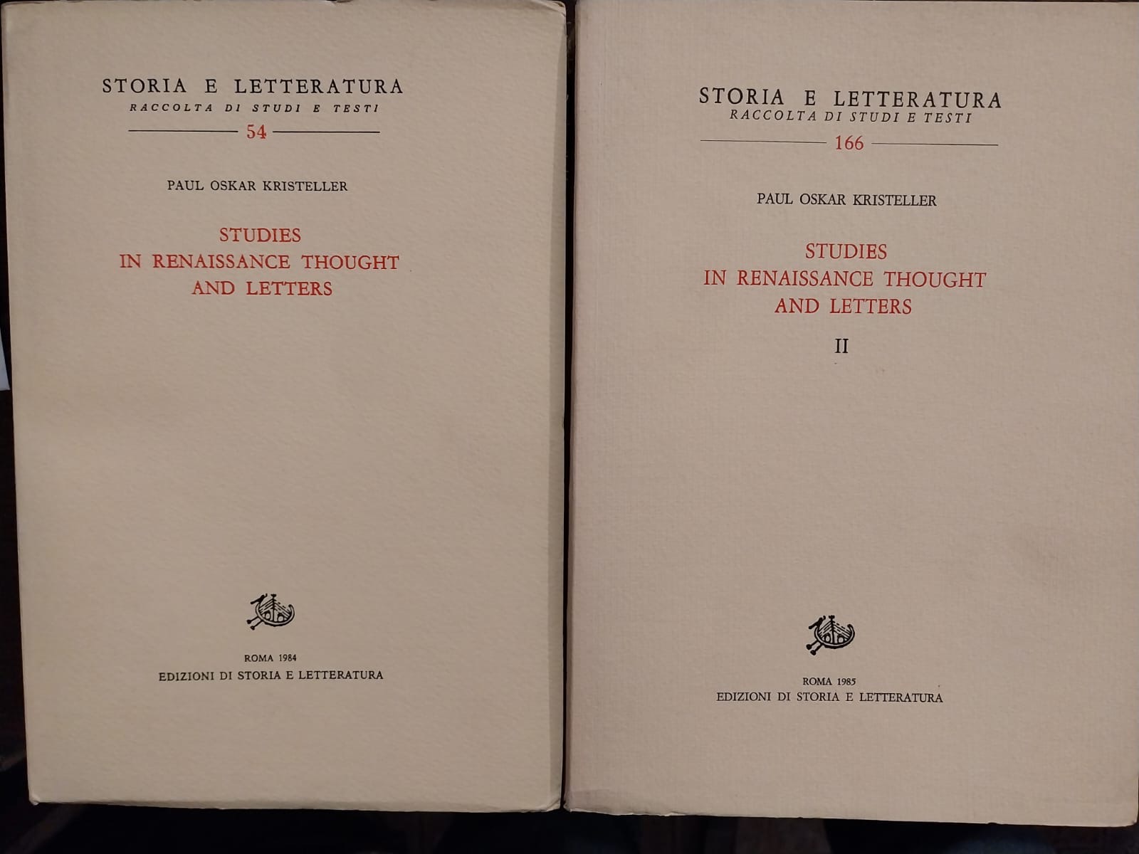 Studies in renaissance thought and letters