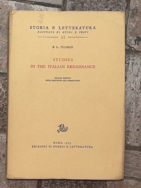 Studies in the italian renaissance. Second edition with additions and …