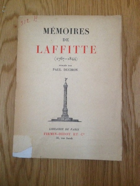 Mémoires de Laffitte (1767-1844) publiés par Paul Duchon