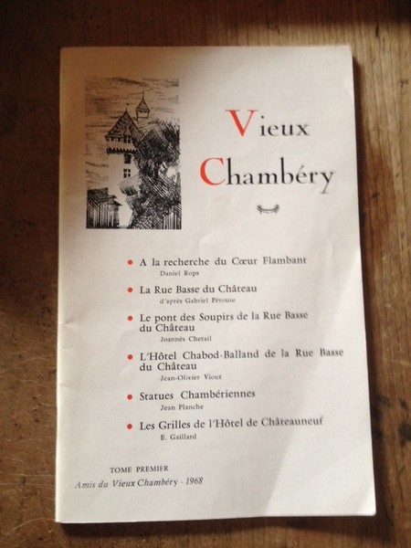 Vieux Chambéry Tome premier