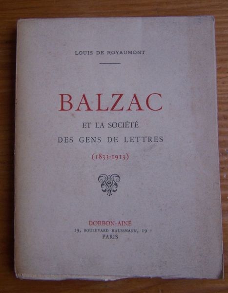 Balzac et la Société des Gens de Lettres