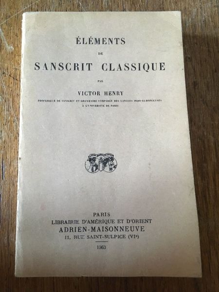 Eléments de sanscrit classique