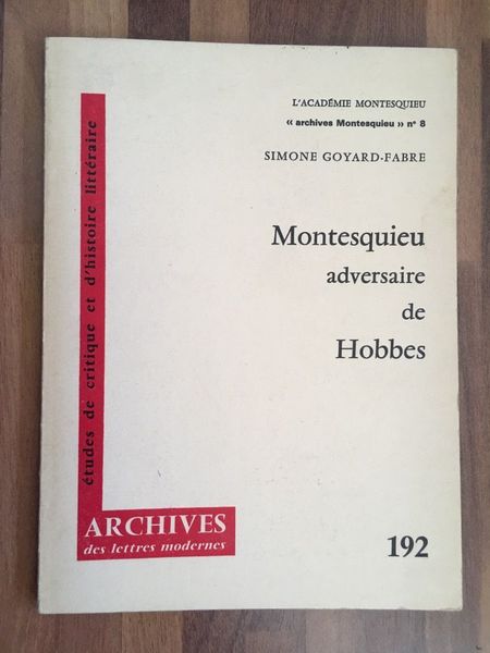 Montesquieu adversaire de Hobbes