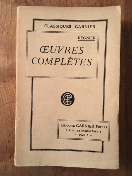 Oeuvres complètes de Régnier