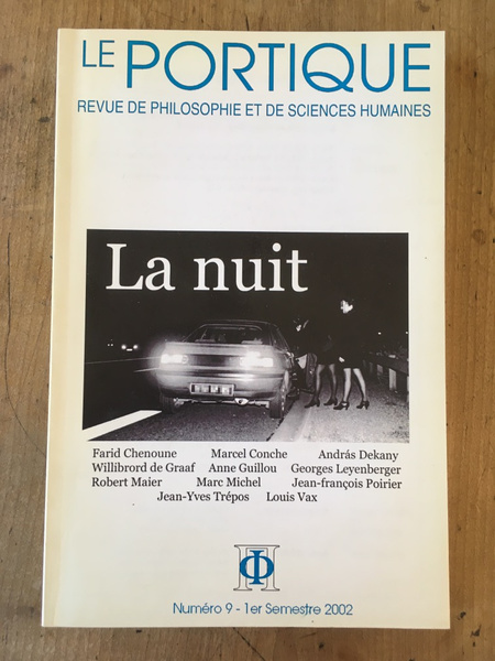 Revue Le portique numéro 9, la nuit