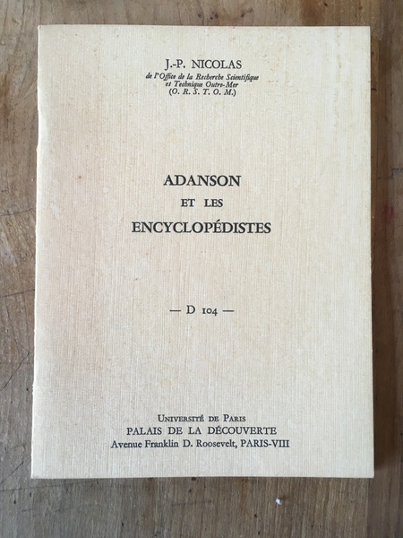 Adanson et les encyclopédistes