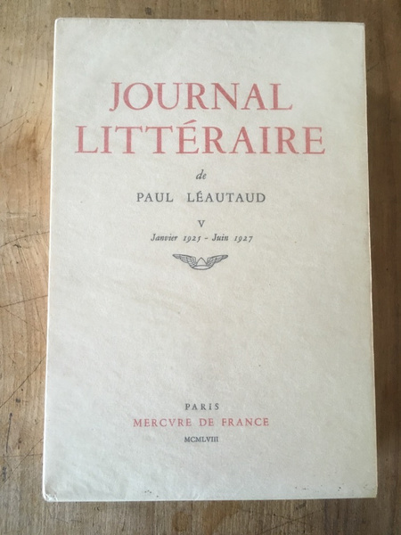 Journal Litteraire Tome 5 Janvier 1925-Juin 1927