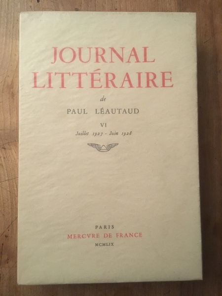 Journal littéraire tome VI, Juillet 1927-Juin 1928