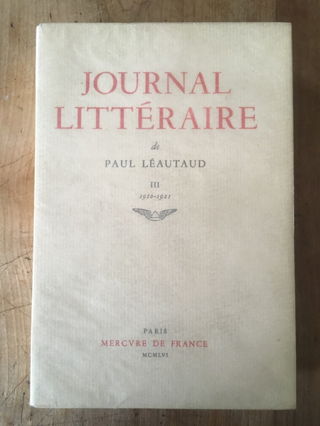 Journal littéraire, 1910-1921, Tome III