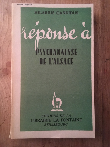 Réponse à Psychanalyse de l'Alsace