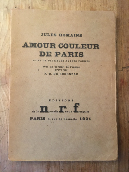 Amour couleur de Paris, suivi de plusieurs autres poèmes
