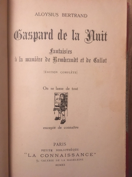 Gaspard de la Nuit, fantaisies à la manière de Rembrandt …