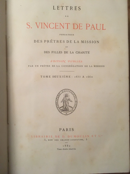 Lettres de Saint Vincent de Paul