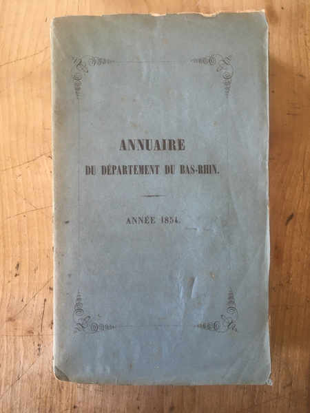 Annuaire du département du Bas-Rhin pour l'Année 1854