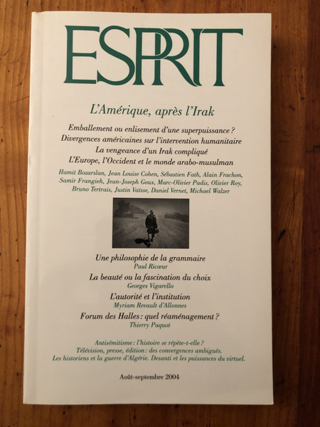 Revue Esprit Aout-Septembre 2004, L'Amérique après l'Irak