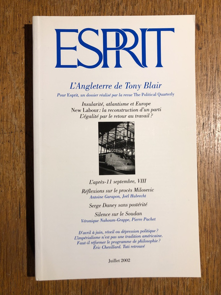 Revue Esprit Juillet 2002, l'Angleterre de Tony Blair