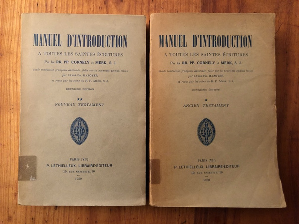 Manuel d'introduction à toutes les Saintes Ecritures (2 volumes)