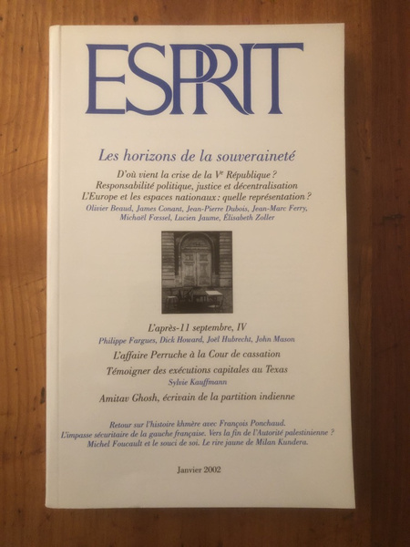 Revue Esprit Janvier 2002 Les horizons de la souveraineté