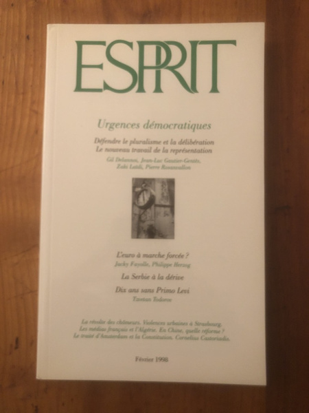 Revue Esprit Février 1998 Urgences démocratiques