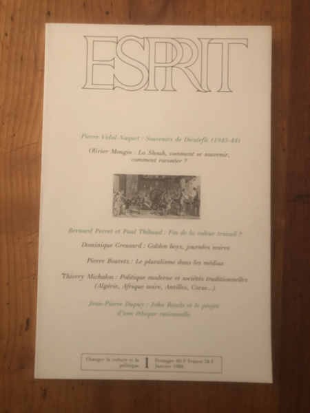 Revue Esprit Janvier 1988