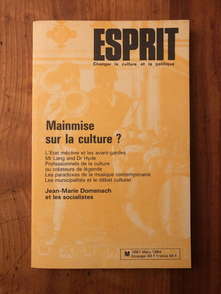 Revue Esprit Mars 1984 Mainmise sur la culture ?