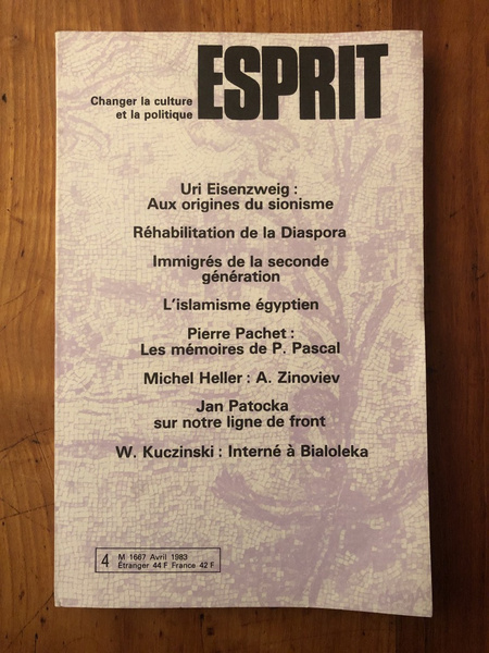 Revue Esprit Avril 1983 Aux origines du sionisme