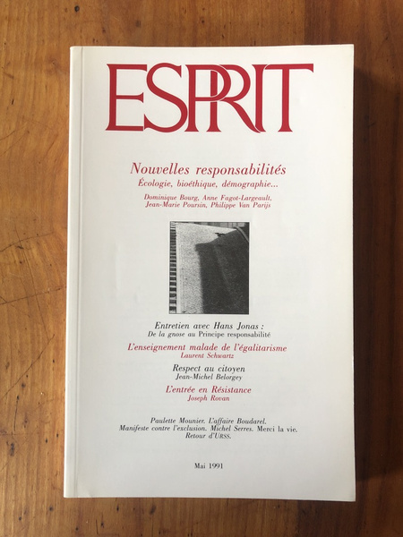 Revue Esprit Mai 1991 Nouvelles responsabilités