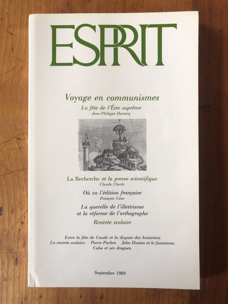 Revue Esprit Septembre 1989 Voyage en communismes