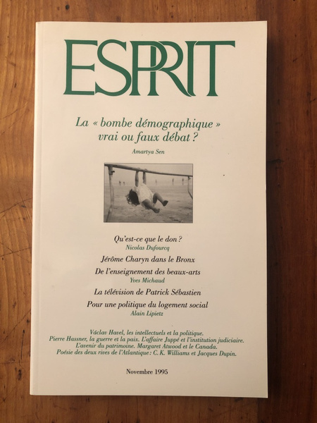 Revue Esprit Novembre 1995 La "bombe démographique" vrai ou faux …