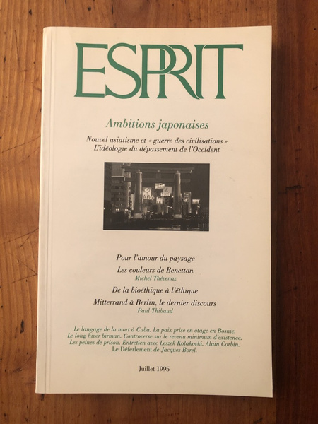 Revue Esprit Juillet 1995 Ambitions japonaises