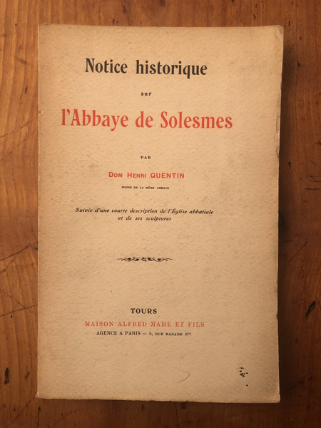 Notice historique sur l'Abbaye de Solesmes