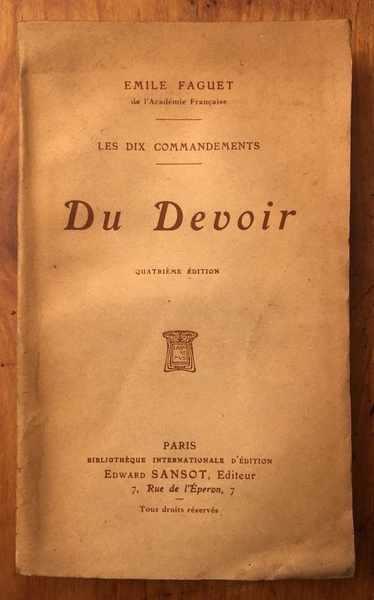 Les dix commandements Du devoir