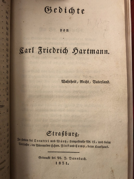Theiler's hinterlassene Schriften, Gedichte von Carl Friedrich Hartmann