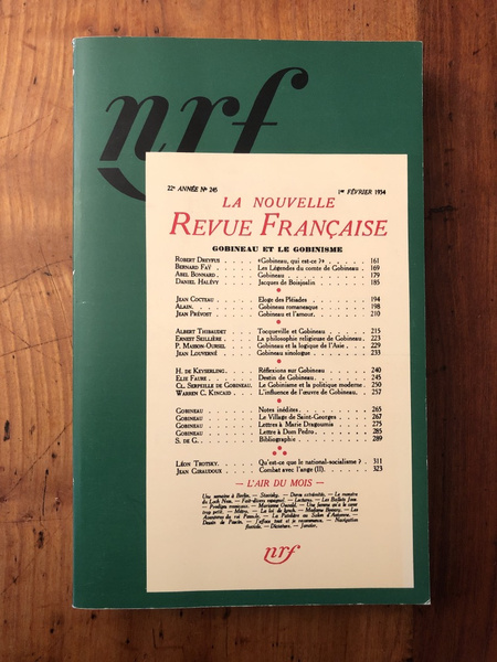 Nouvelle Revue Française - Gobineau et le gobinisme