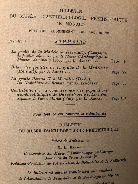 Bulletin du musée d'anthropologie préhistorique de Monaco N°7