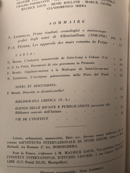 Revue d'études ligures Avril-Décembre 1956