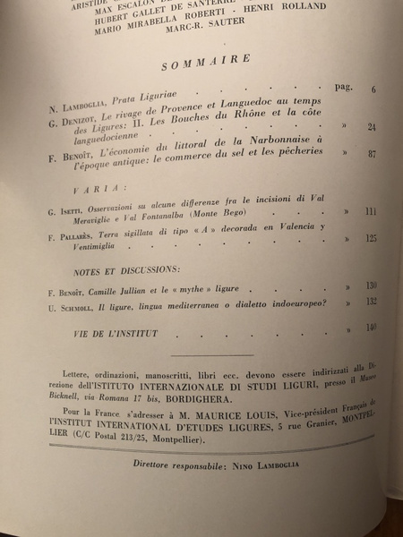 Revue d'études ligures Janvier-Juin 1959