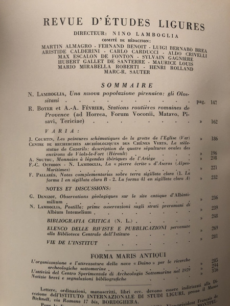 Revue d'études ligures Juillet-Décembre 1959