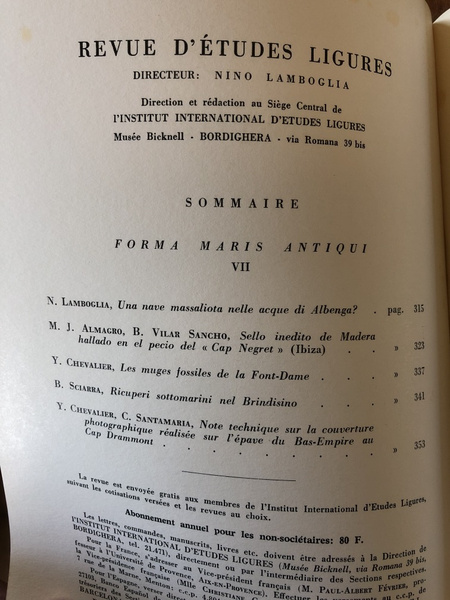 Revue d'études ligures Juillet-Septembre 1966