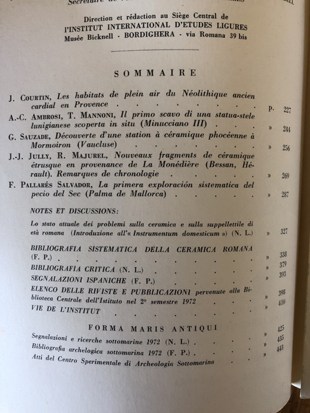 Revue d'études ligures Juillet-Décembre 1972