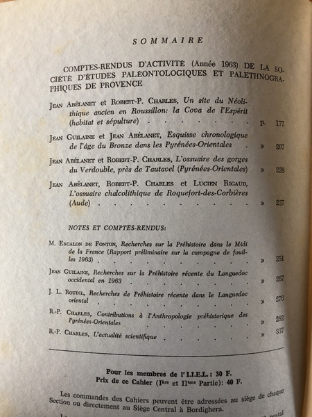 Cahiers ligures de Préhistoire et d'Archéologie 1964 N° 13 IIe …