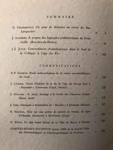 Cahiers ligures de Préhistoire et d'Archéologie 1960 N°9