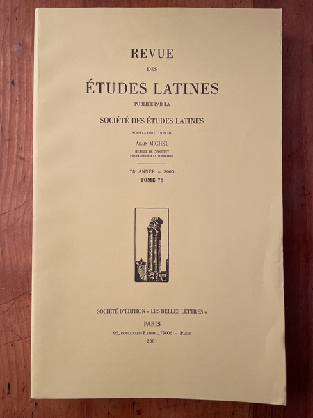 Revue des études latines 2000 Tome 78