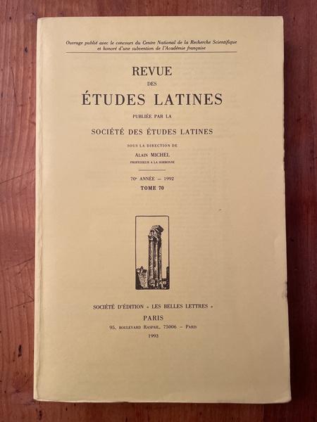 Revue des études latines 1992 Tome 70