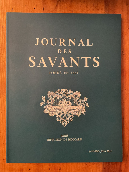 Journal des savants Janvier-Juin 2011