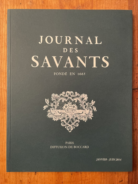 Journal des savants Janvier-Juin 2014