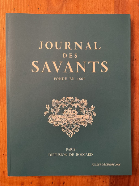 Journal des savants Juillet-Décembre 2006