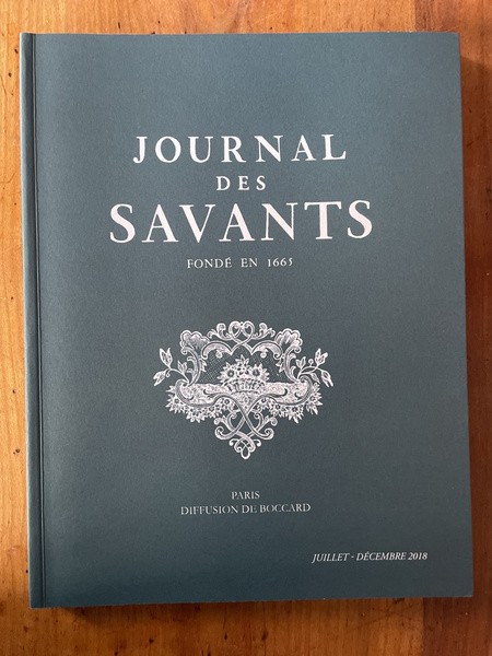 Journal des savants Juillet-Décembre 2018