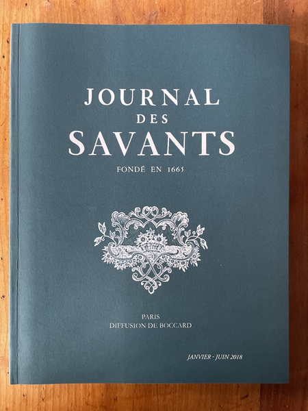 Journal des savants Janvier-Juin 2018