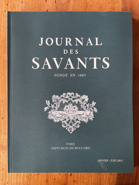 Journal des savants Janvier-Juin 2015